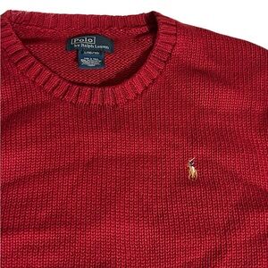 Polo by Ralph Lauren Large Red sweater that is warm and perfect for the season.